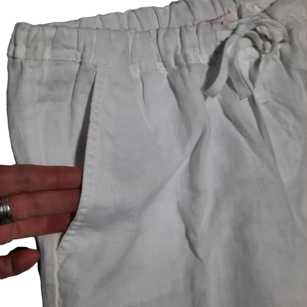 Fresh Produce 'Expedition' White Linen Wide Leg Crop/Capri NWT SZ S - Picture 3 of 7